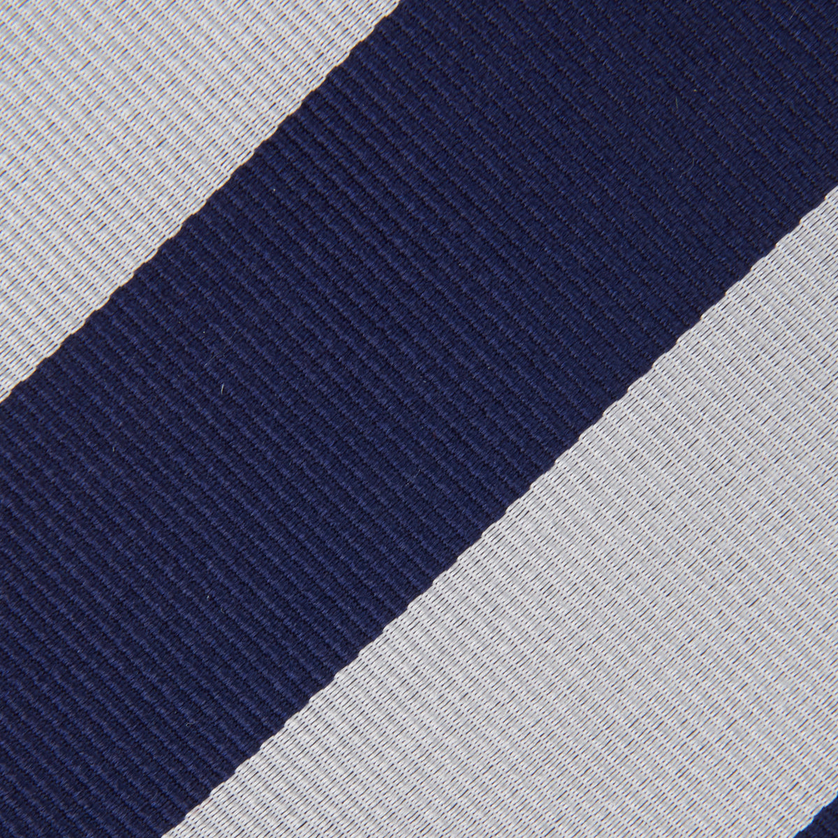 View 3 of product Navy and Off-White Block Stripe Repp Silk Tie