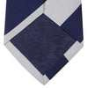 View 4 of product Navy and Off-White Block Stripe Repp Silk Tie
