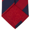 View 4 of product Long Navy and Red Block Stripe Repp Silk Tie