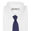 View 2 of product Seven-Fold Navy & White Spot Herringbone Silk Tie
