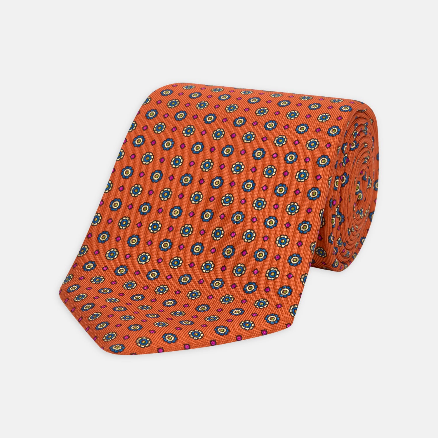 The Great Gatsby Orange Printed Silk Tie