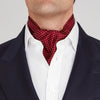 View 2 of product Burgundy and White Mini Spot Silk Cravat