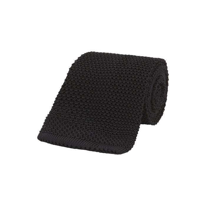 Black Knitted Silk Tie Image 4