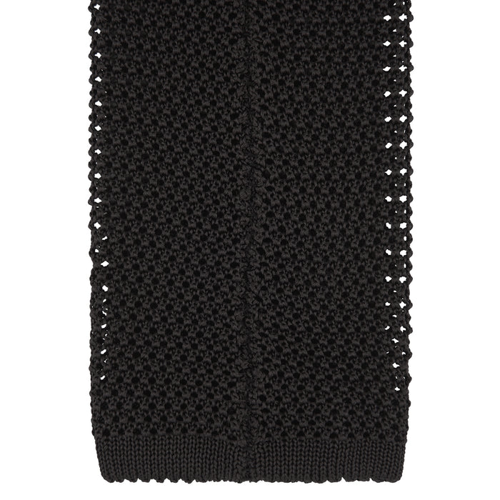 Black Knitted Silk Tie Image 3