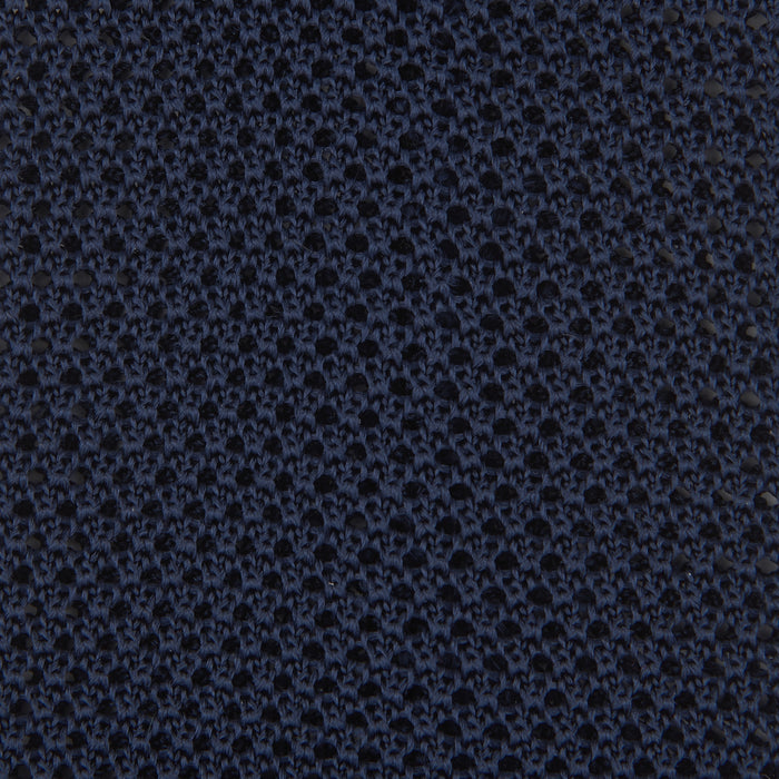 Navy Knitted Silk Tie Image 2