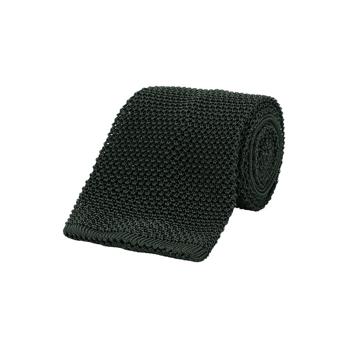 Green Knitted Silk Tie Image 4