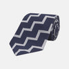 View 1 of product Navy and White Striped Zigzag Silk Tie