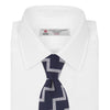 View 2 of product Navy and White Striped Zigzag Silk Tie