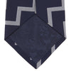View 4 of product Navy and White Striped Zigzag Silk Tie