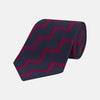 View 1 of product Navy and Red Striped Zigzag Silk Tie
