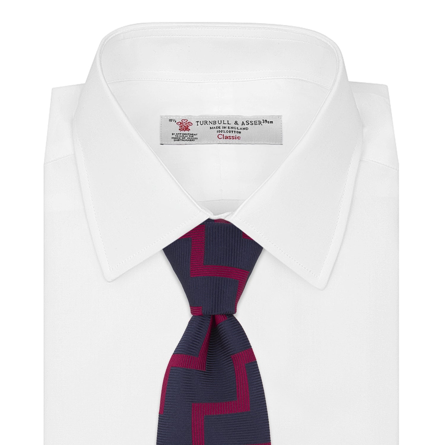 View 2 of product Navy and Red Striped Zigzag Silk Tie