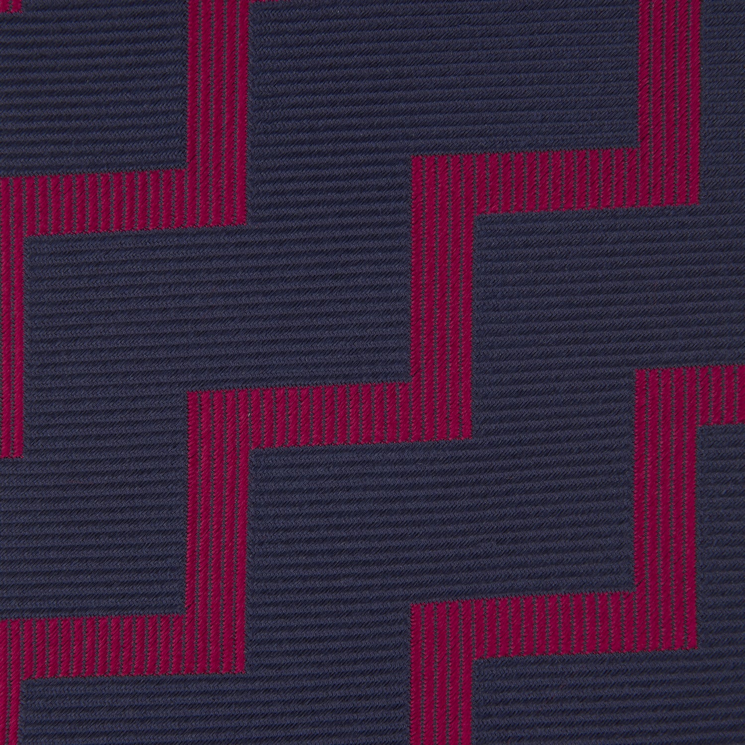 View 3 of product Navy and Red Striped Zigzag Silk Tie