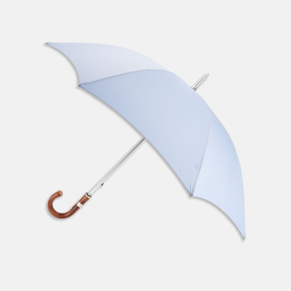 Light Blue Umbrella with Chestnut Crook