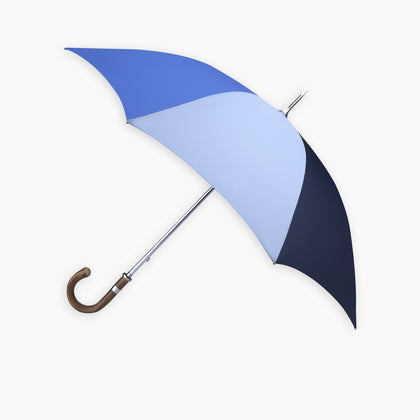 Sky, Royal Blue and Navy Umbrella with Chestnut Crook Image 2