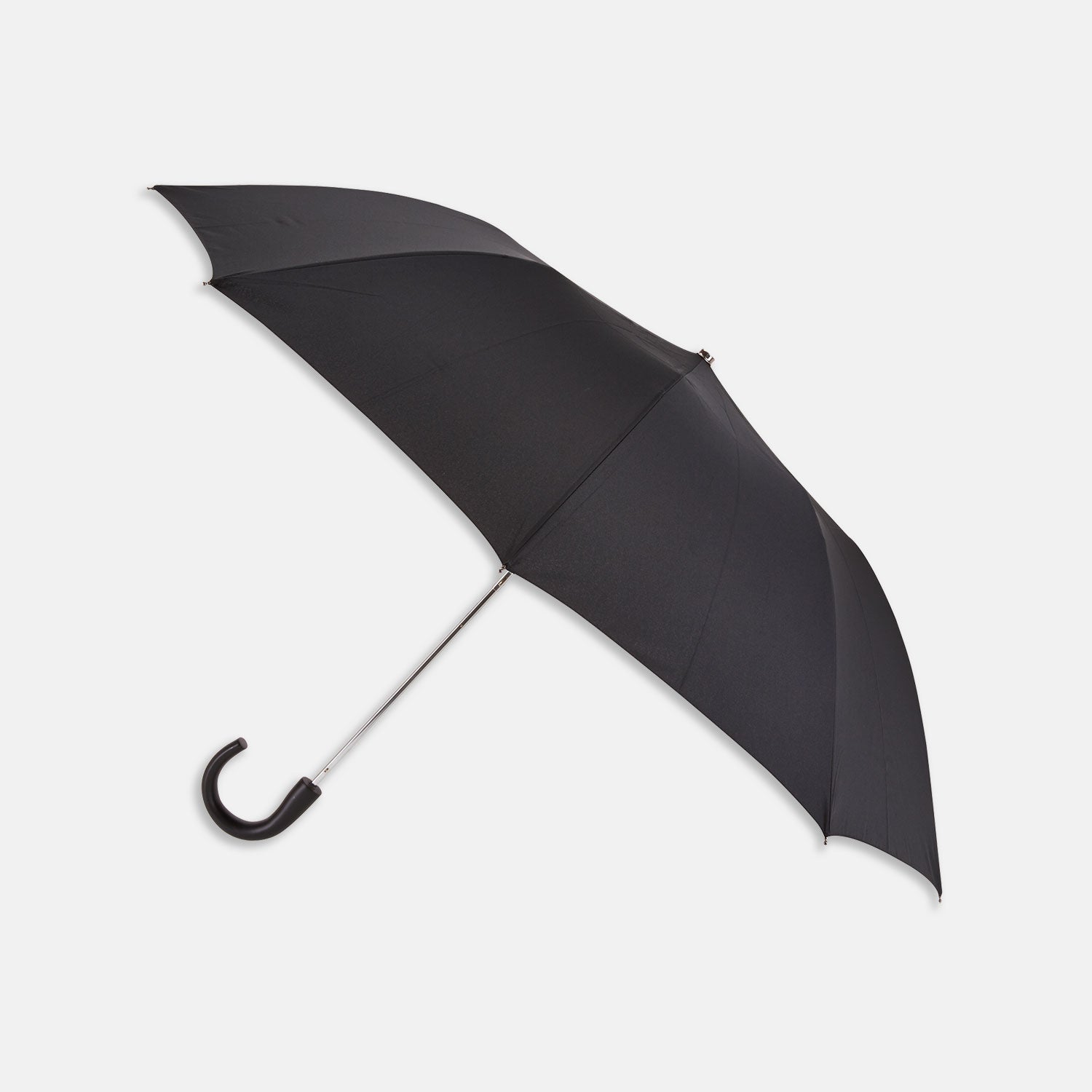 Black Telescopic Umbrella with Black Maple Crook