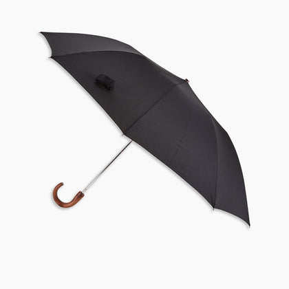 Brown Telescopic Umbrella with Black Maple Crook Image 2