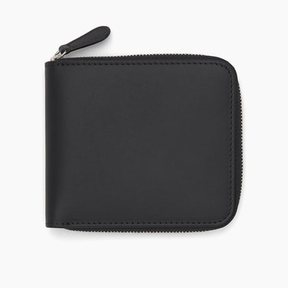 Black Leather 8 C/C Zipped Wallet Image 2