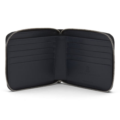 Black Leather 8 C/C Zipped Wallet