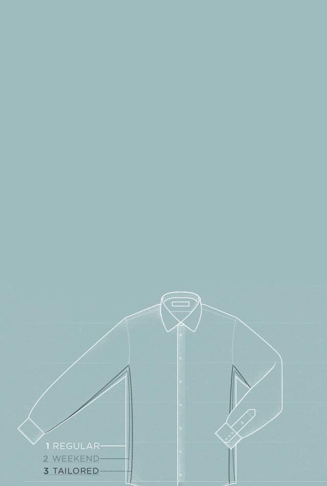 ABOUT OUR FITS About Our Fits Great fabric, a great cut and first-class construction count for nothing if your shirt doesn`t fit. It`s the first thing people notice and the last thing you want to get wrong.  Turnbull & Asser shirts come in three fits: Regular, Weekend and Tailored. Learn more about your fit below.