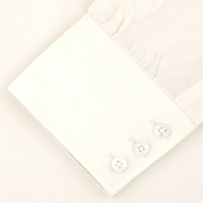 Cream Silk Shirt with T&A Collar and 3-Button Cuffs Image 4