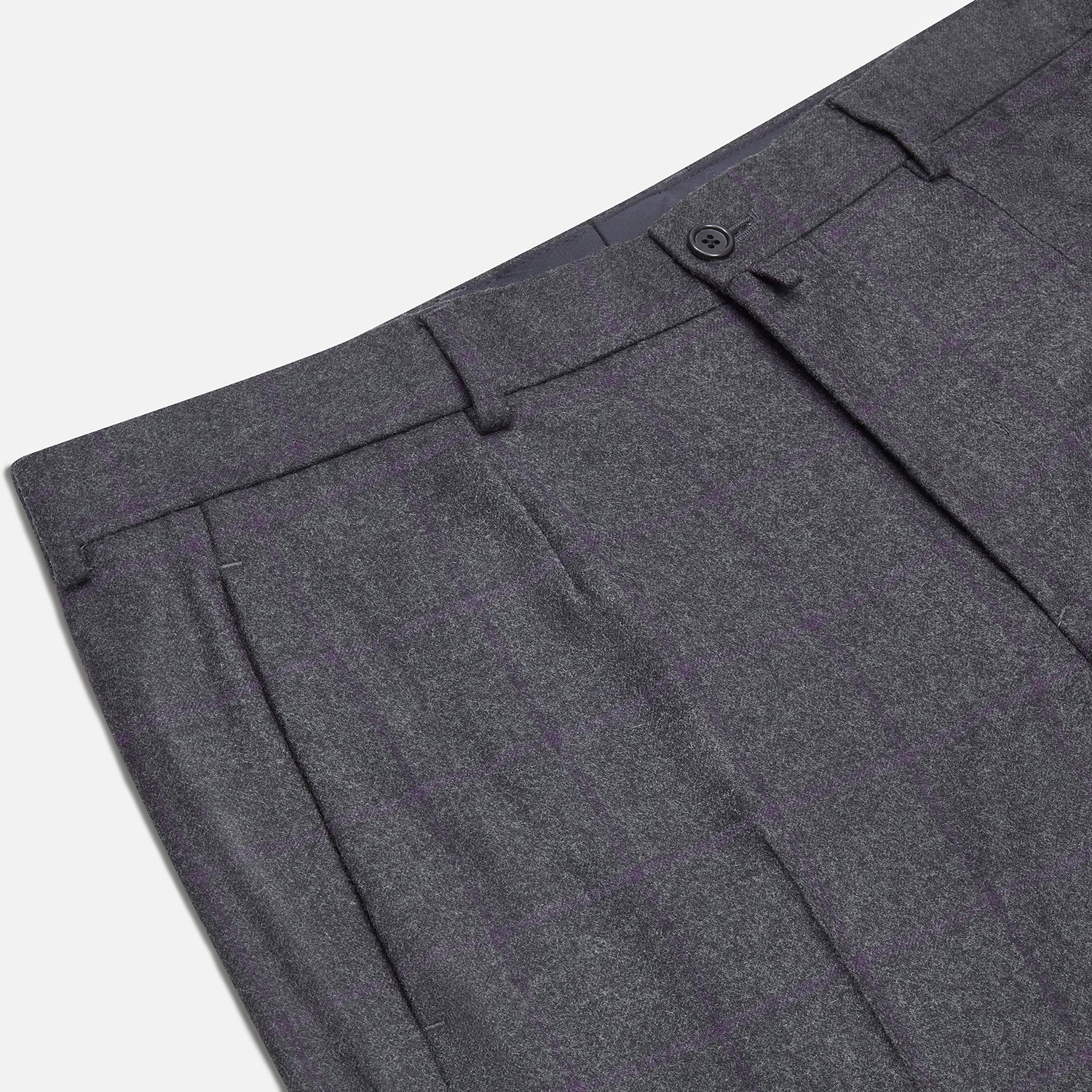 View 2 of product Charcoal and Purple Check Rupert Trousers