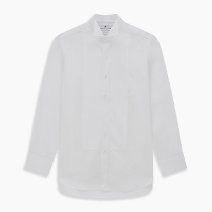 White Cotton Dress Shirt with Wing Collar and Double Cuffs Image 5