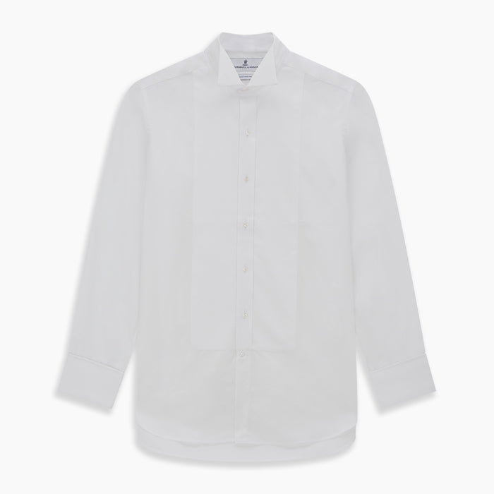 White Cotton Dress Shirt with Wing Collar and Double Cuffs Image 5