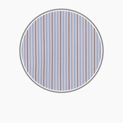 Red and Navy Supraluxe Stripe Fabric Image 2