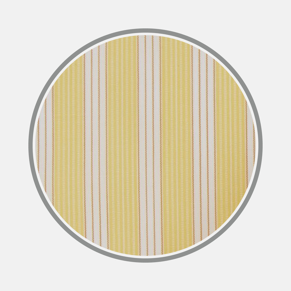 Yellow and White Bold Stripe Cotton Fabric