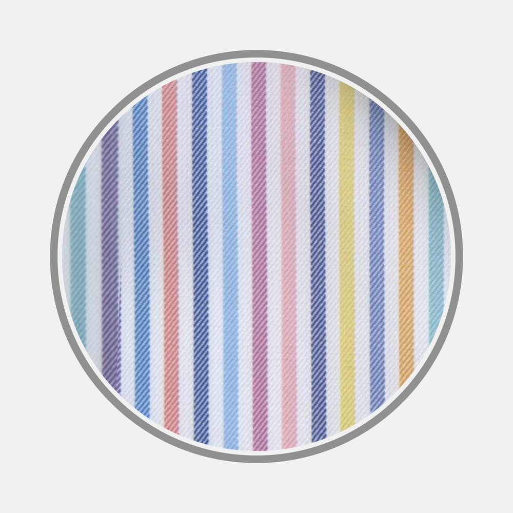 Multicoloured Graph Stripe Cotton Fabric