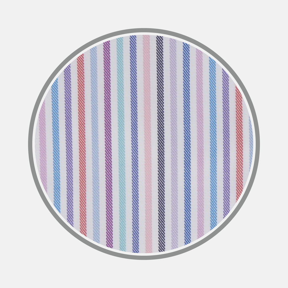 Blue, Pink and Red Graph Stripe Cotton Fabric