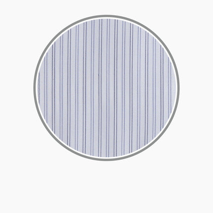 Light Blue Double Stripe Sea Island Quality Cotton Fabric Image 2