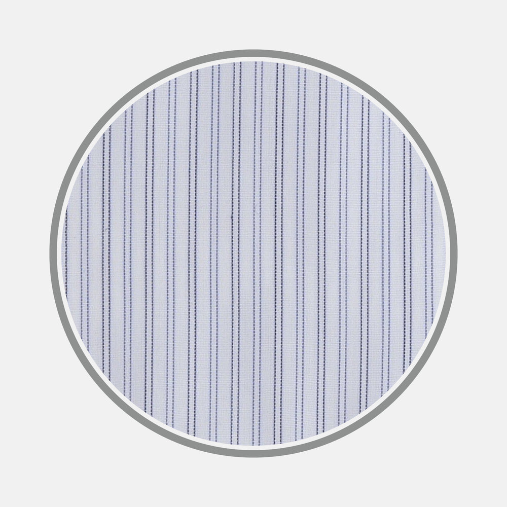 Light Blue Double Stripe Sea Island Quality Cotton Fabric