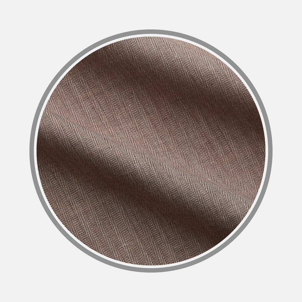 Plain Brown Cotton Melange Fabric