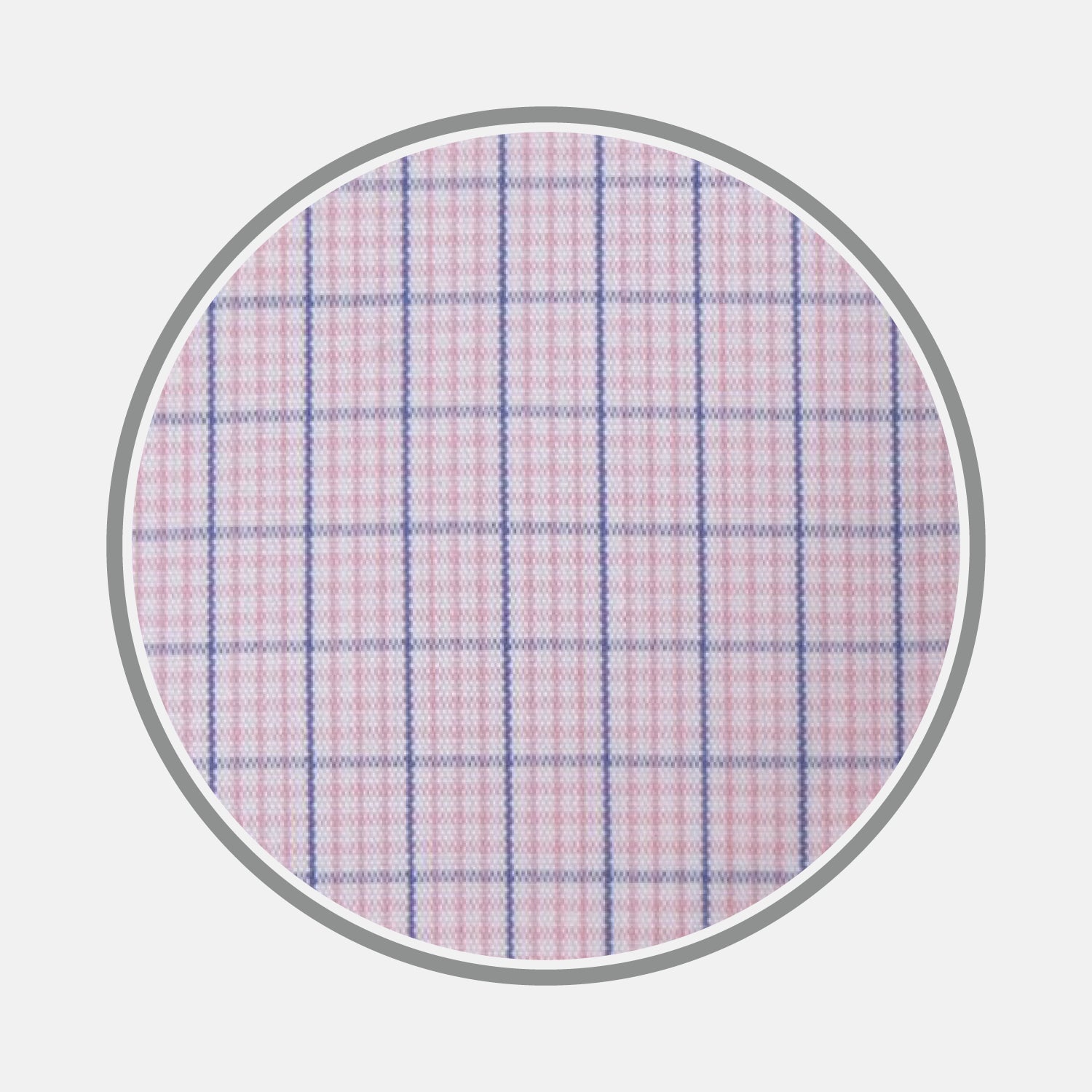 Pink and Navy Windowpane Check Cotton Fabric