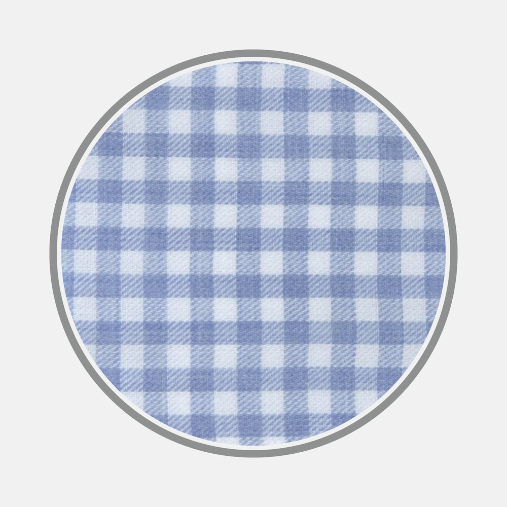 Light Blue Gingham Cotton Fabric