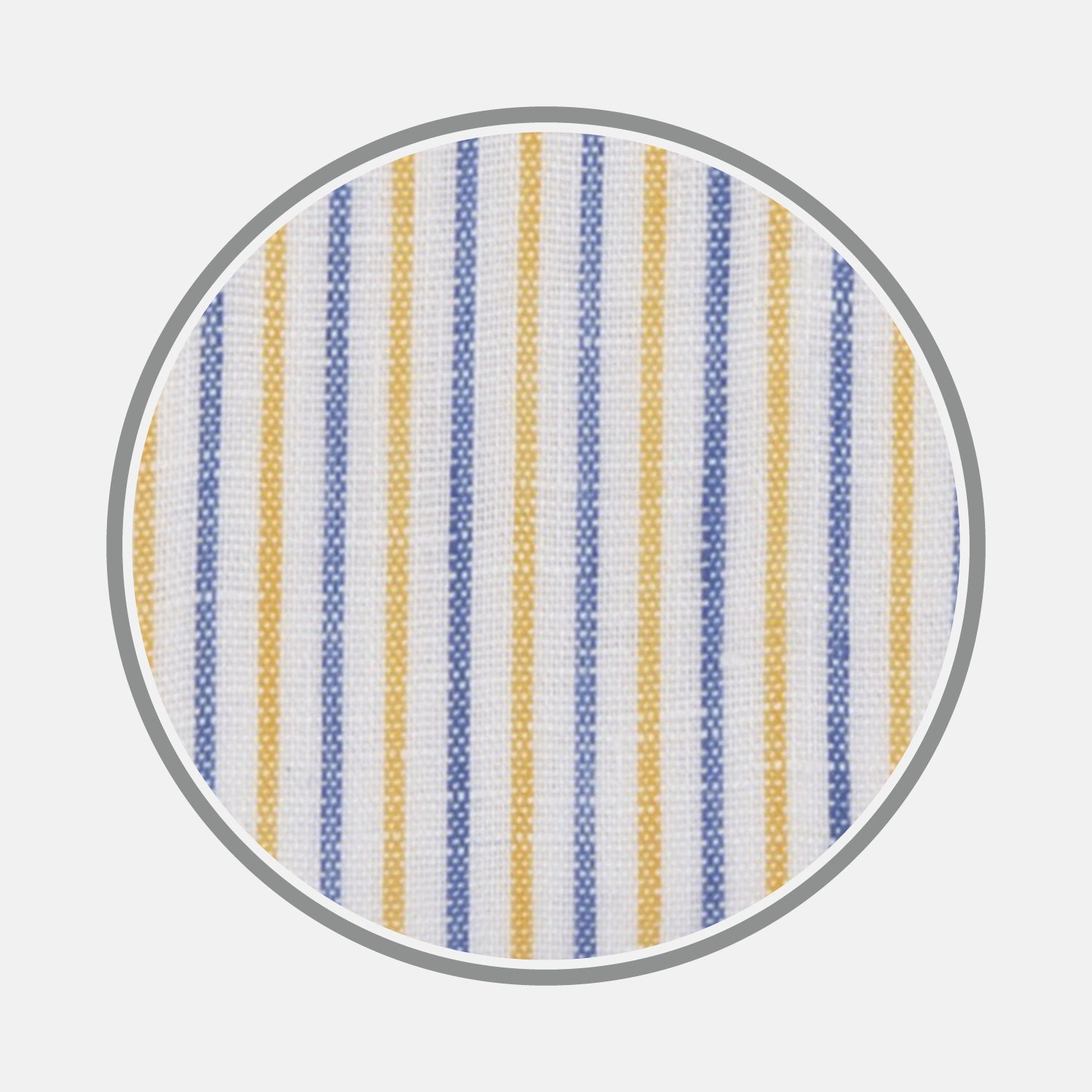 View 1 of product Yellow and Blue Ticking Stripe Linen Fabric