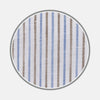 Brown and Blue Ticking Stripe Linen Fabric