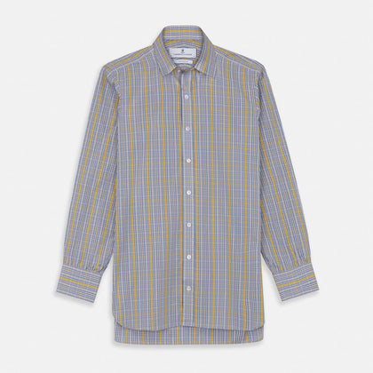 Yellow & Blue Check Cotton Fabric