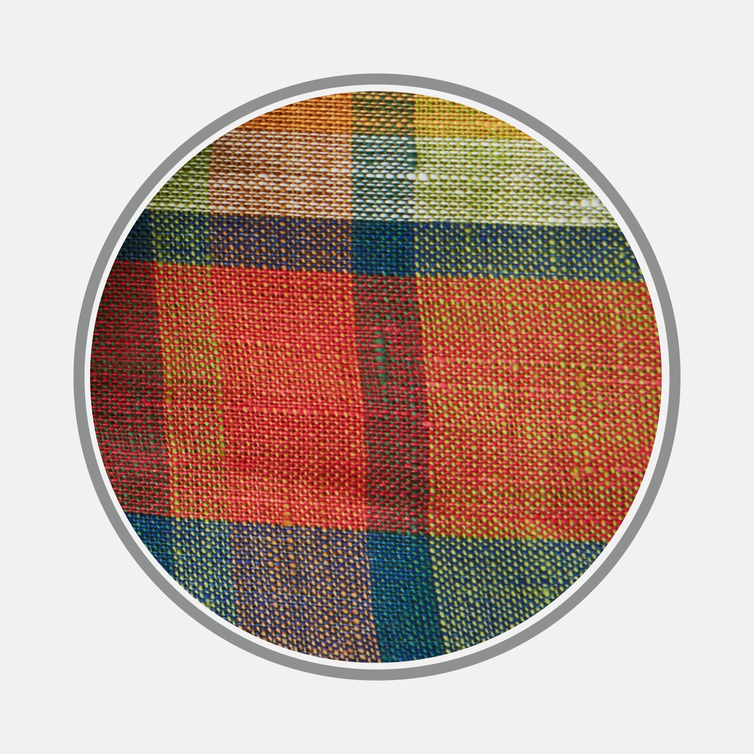View 1 of product Orange Madras Check Linen Fabric