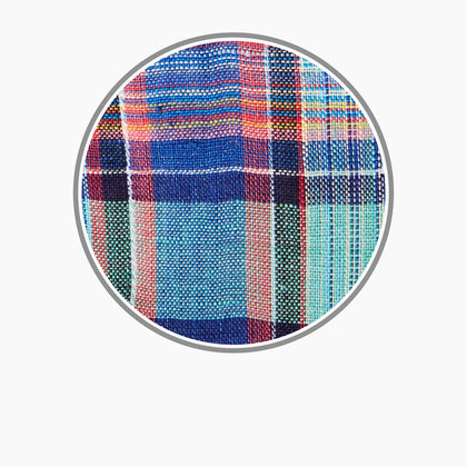 Green and Red Madras Check Linen Fabric Image 2