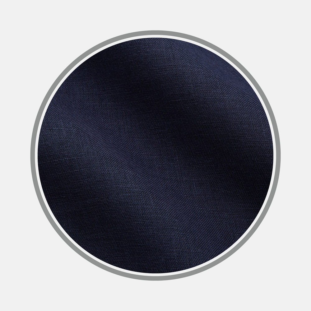 Plain Navy Hemp Cotton Fabric