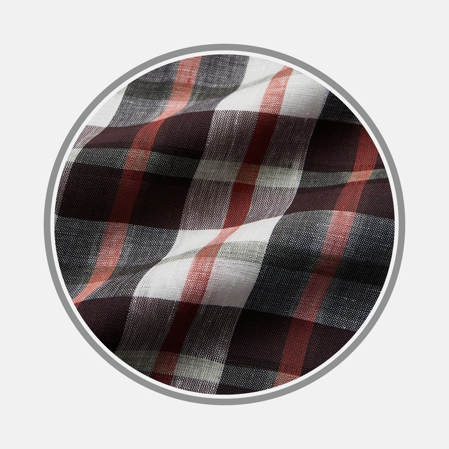 Black and Red Check Linen Blend Fabric