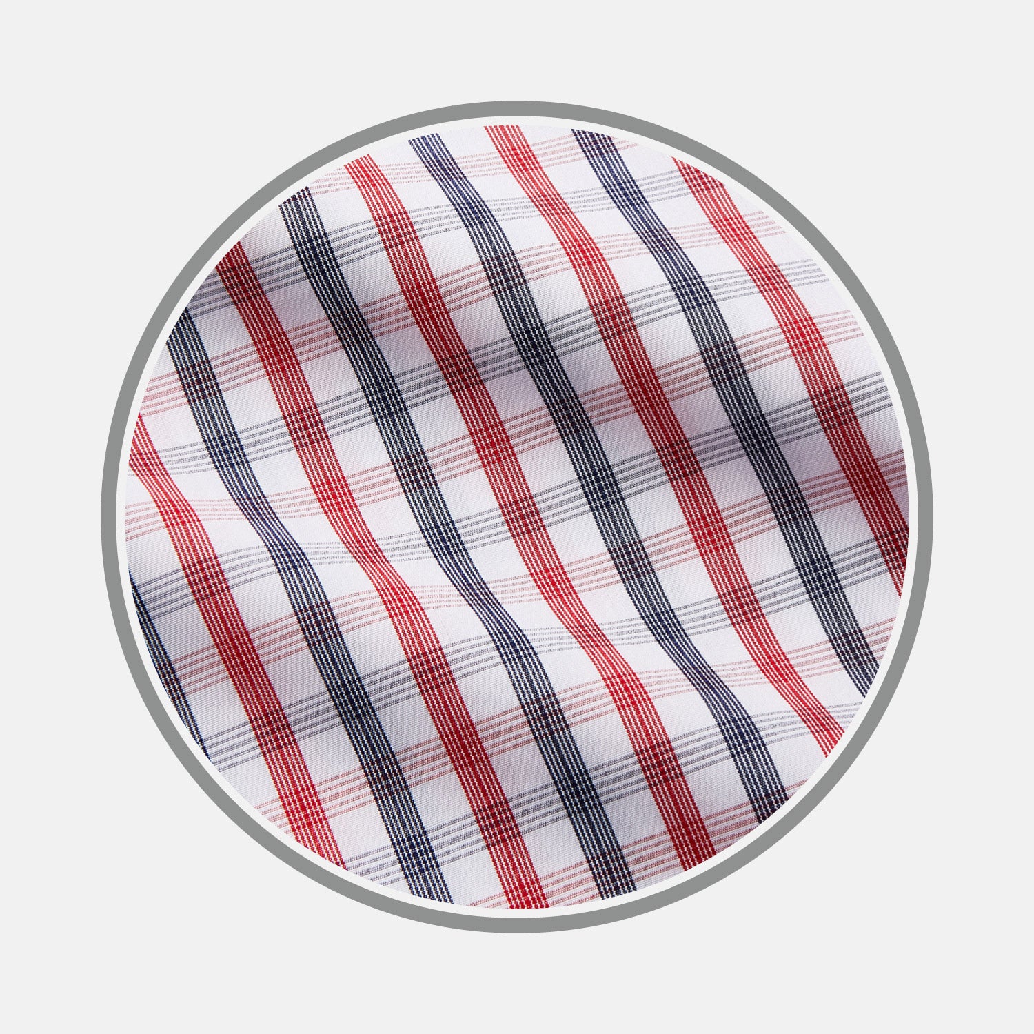 Navy and Red Check Cotton Fabric