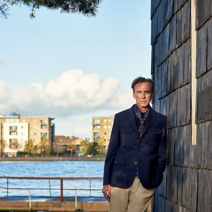 Navy Lightweight Wool Hopsack Traveller Jacket Image 2