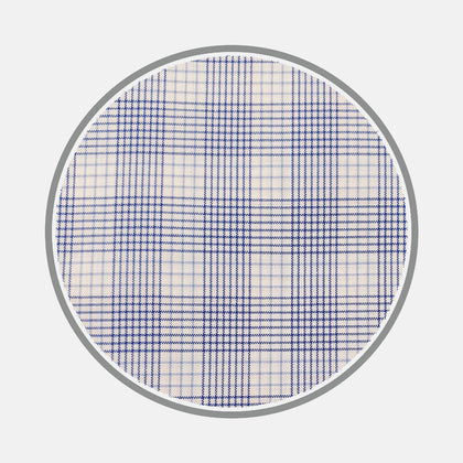 Blue Multi Check Silverline Cotton Fabric