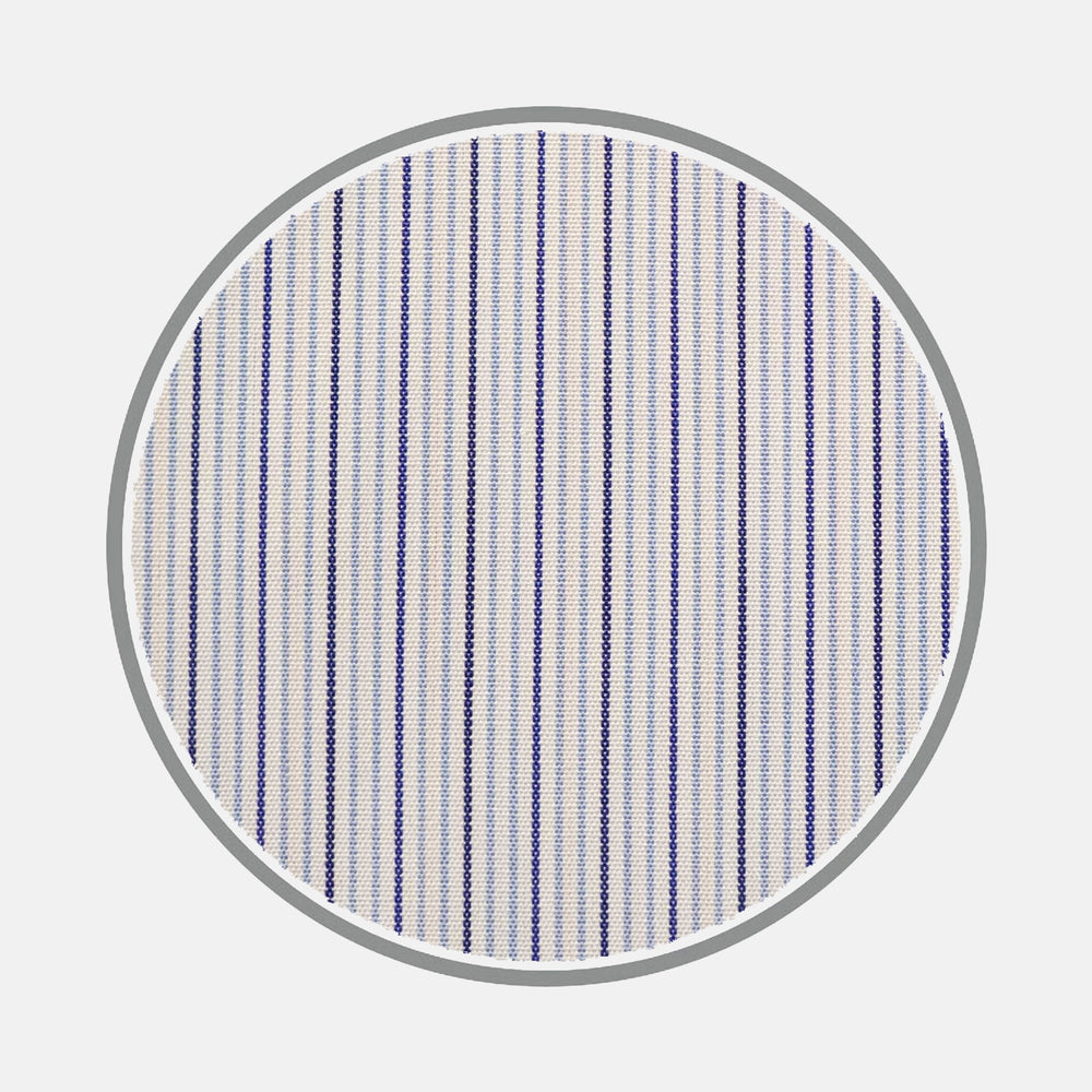 Navy and Light Blue Fine Stripe Silverline Cotton Fabric