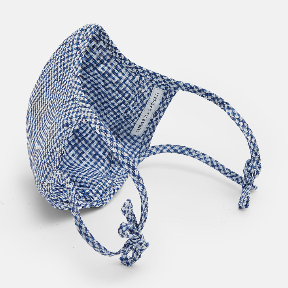 Blue & White Linen Check Commuter Mask With 3 Viroformula™ Filters