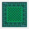View 1 of product Green & Blue Double-Faced Paisley Silk Bandana Pocket Square