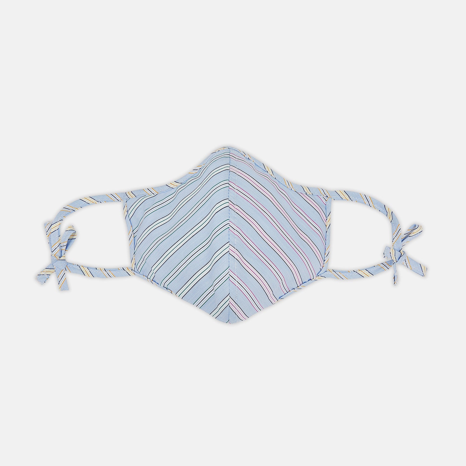 Blue, Pink & Yellow Striped Cotton Commuter Mask with 3 VIROFORMULA™ filters